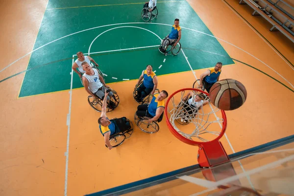 Veterani Guerra Lavoro Disabili Squadre Miste Basket Razza Età Sedie — Foto Stock