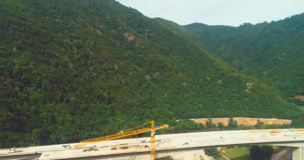 Construction Ponts Routiers Vue Aérienne Construction Pont Dessus Autoroute Vue — Video