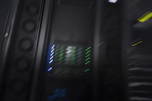 Server Room Data Center Εξοπλισμός Τεχνολογίας Supercomputer Αφηρημένη Γκρο Πλαν — Φωτογραφία Αρχείου