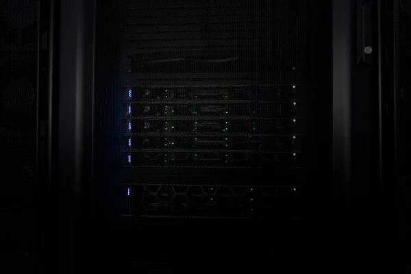 Data Center Multiple Rows Fully Operational Server Racks Modern Telecommunications — Foto Stock