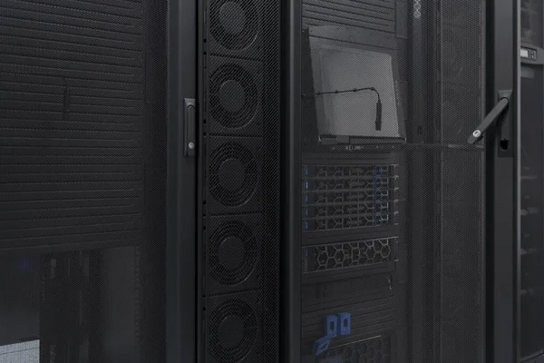 Data Center Multiple Rows Fully Operational Server Racks Modern Telecommunications — 图库照片