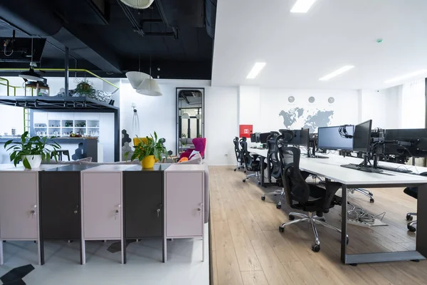 Lege Interieur Van Modern Ontwerp Open Plan Startup Office Selectieve — Stockfoto