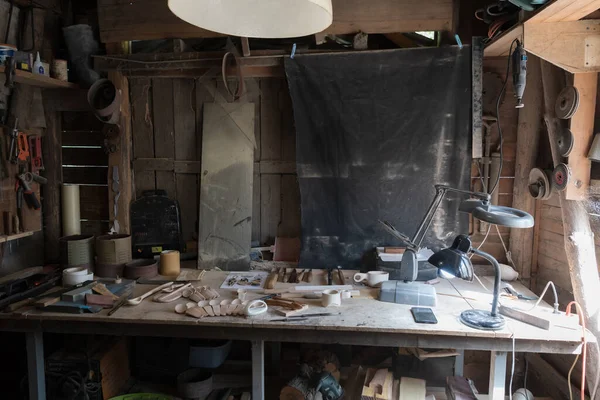 木工车间的工作台 木制手艺 高质量的照片 — 图库照片