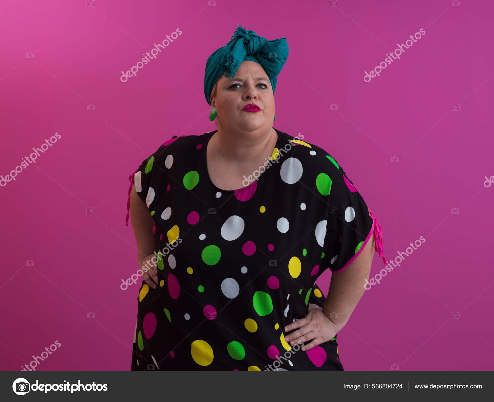 Plus size sexy model woman with trendy makeup, fashionable blonde