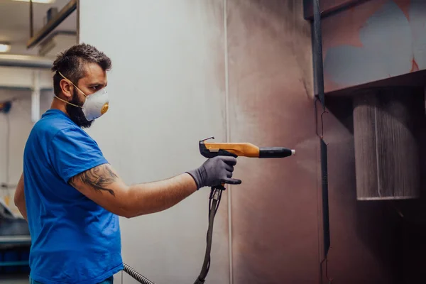 Painter Paints Iron Element Industrial Painting Parts Metal Designs High — ストック写真