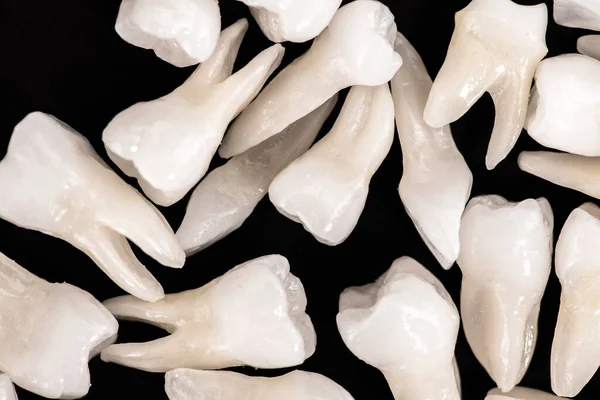 Стоматологія Білі Зуби Чорному Тлі Усна Гігієна Зубів Концепція Стоматологічного — стокове фото