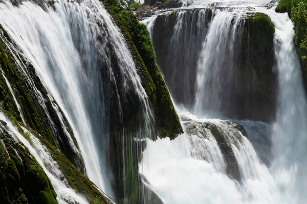 Magnificent Waterfall Called Strbacki Buk Beautifully Clean Drinking Una River —  Fotos de Stock