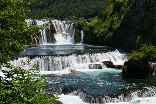 Magnificent Waterfall Called Strbacki Buk Beautifully Clean Drinking Una River — Stockfoto