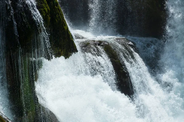 Magnificent Waterfall Called Strbacki Buk Beautifully Clean Drinking Una River — 图库照片