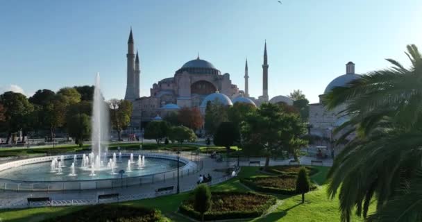 Istanbul Turkey Sultanahmet Blue Mosque Hagia Sophia Golden Horn Background — Αρχείο Βίντεο
