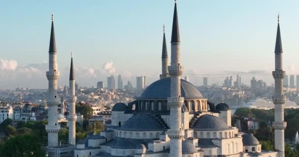 Istanbul Turkey Sultanahmet Blue Mosque Hagia Sophia Golden Horn Background — Video