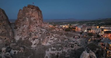 Terrace roof top morning sunrise and balloons fly at Cappadocia, Goreme, Turkey.