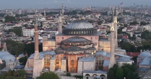 Istanbul Turkey Sultanahmet Blue Mosque Hagia Sophia Golden Horn Background — Stockvideo