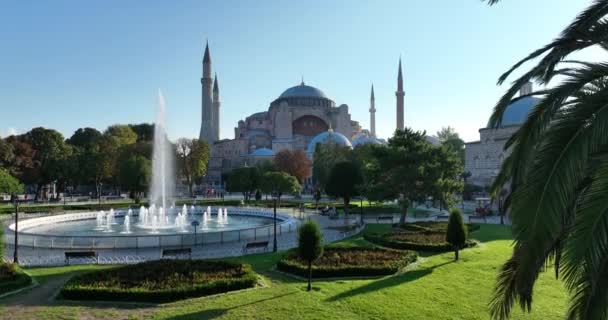 Istanbul Turkey Sultanahmet Blue Mosque Hagia Sophia Golden Horn Background — Video