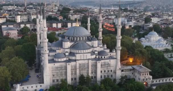 Istanbul Turkey Sultanahmet Blue Mosque Hagia Sophia Golden Horn Background — Stock video