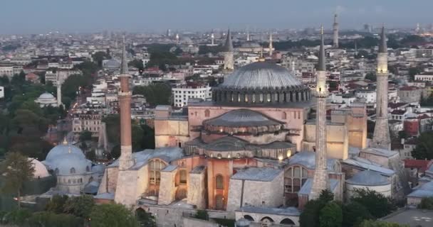 Istanbul Turkey Sultanahmet Blue Mosque Hagia Sophia Golden Horn Background — Stok video