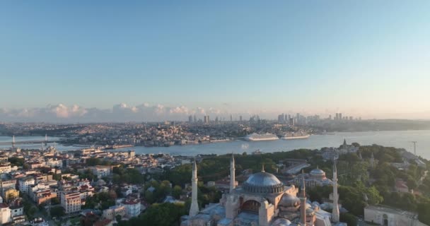 Istanbul Turkey Sultanahmet Area Blue Mosque Hagia Sophia Golden Horn — Vídeos de Stock