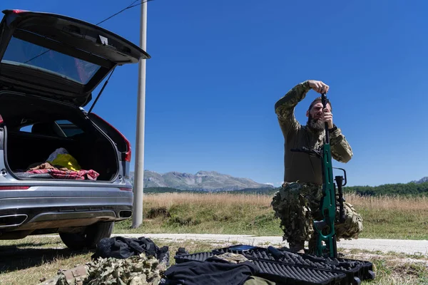 Speciale Operaties Soldaten Team Voor Bereiden Tactische Communicatie Uitrusting Voor — Stockfoto