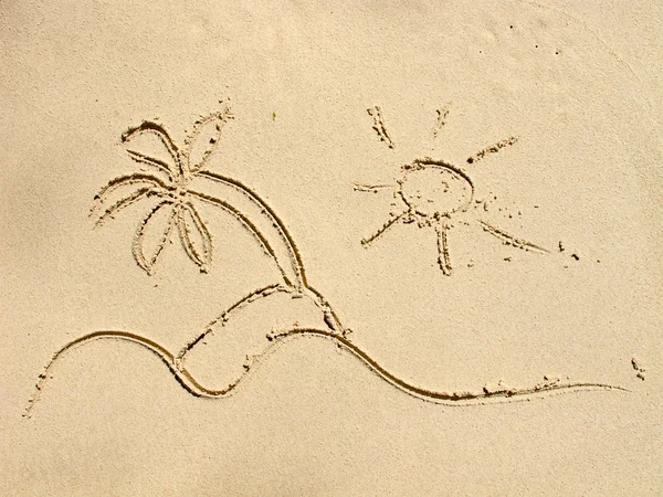 Рисование на песке — стоковое фото