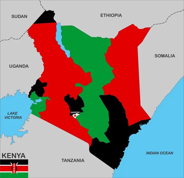Kenya map — Stock Photo, Image