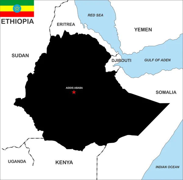 Mappa Etiopia — Foto Stock