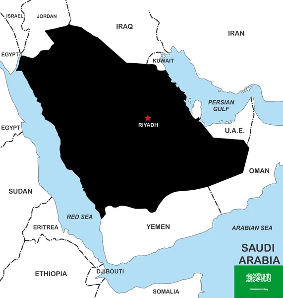 Saudi arabia地图 — 图库照片