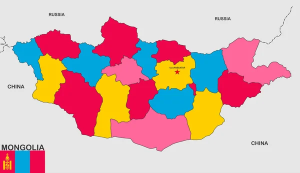 Mapa Mongolii — Zdjęcie stockowe