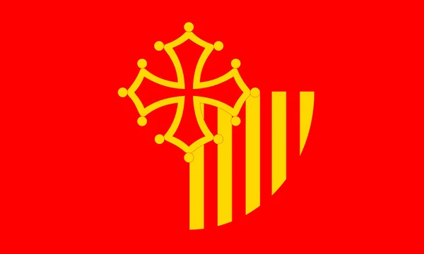 Bandeira Languedoc Roussillon — Fotografia de Stock