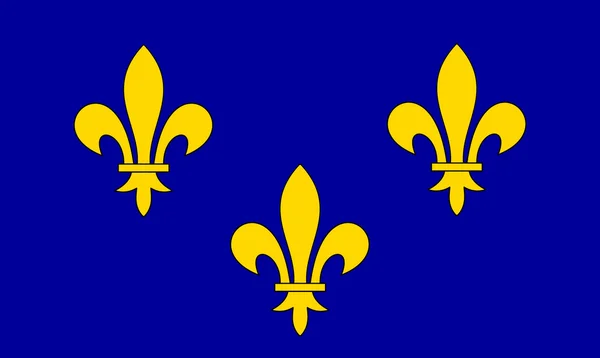 Прапор провінції Іль-де-Франс — стокове фото