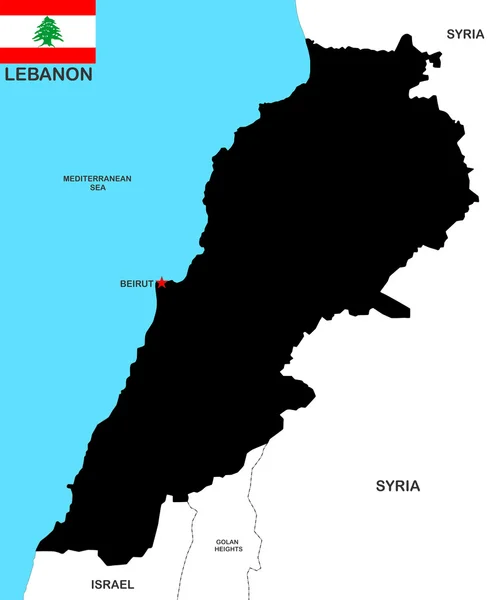 Mapa do Líbano — Fotografia de Stock