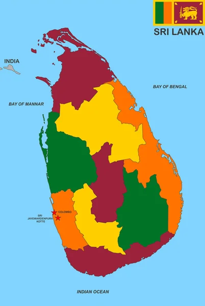 Mapa Srí Lanky — Stock fotografie