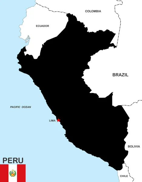 Perú Mapa —  Fotos de Stock