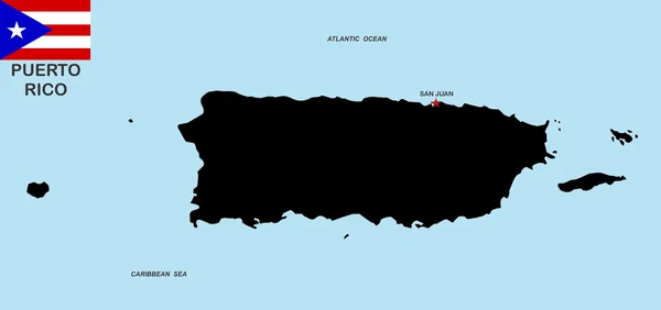 Kaart van Puerto rico — Stockfoto