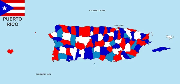 Porto Rico Mapa — Fotografia de Stock