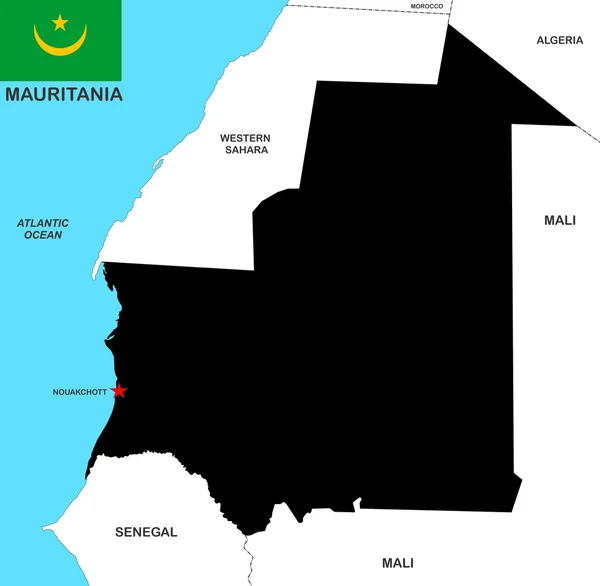 Kaart van Mauritanië — Stockfoto