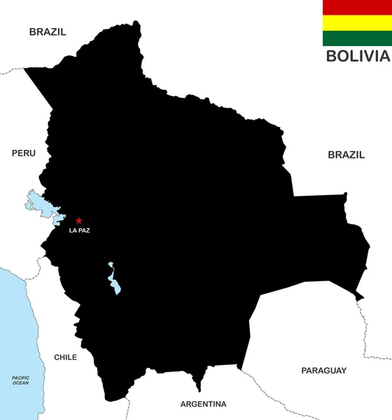 Mapa Boliwii — Zdjęcie stockowe