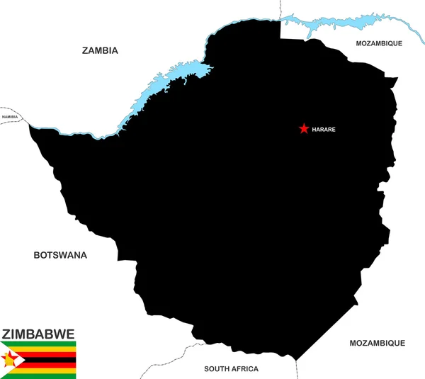 Zimbabue Mapa —  Fotos de Stock