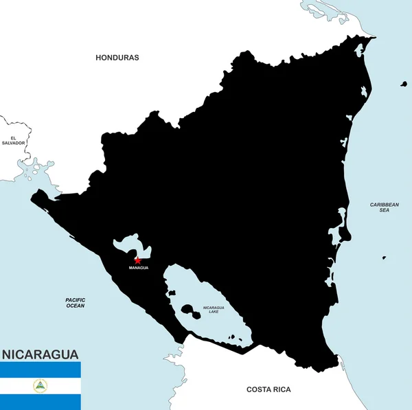 Nikaragua Haritası — Stok fotoğraf