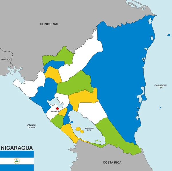 Kaart van Nicaragua — Stockfoto