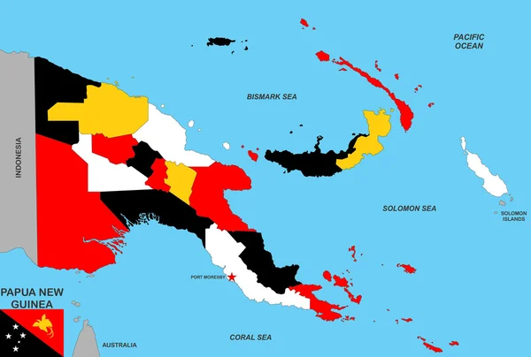 Carte de la Papouasie-Nouvelle Guinée — Photo