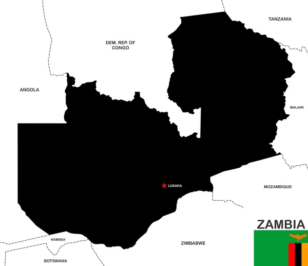 Mapa da Zâmbia — Fotografia de Stock