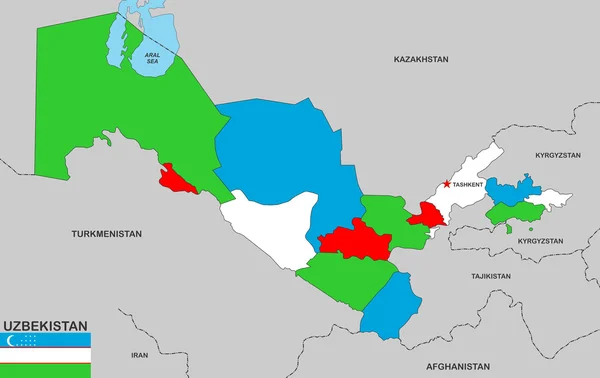 ウズベキスタン地図 — ストック写真