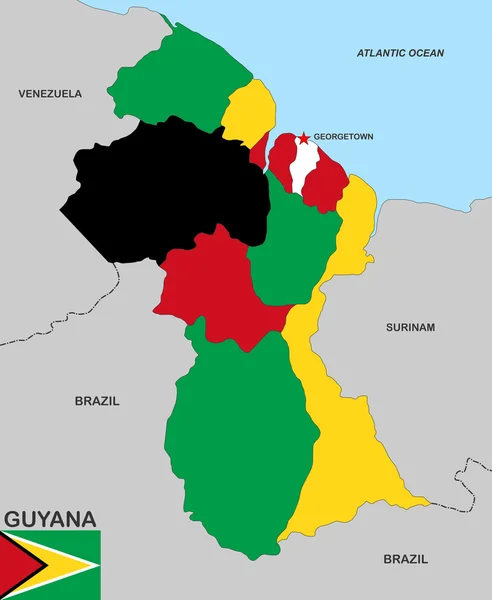Guyana mapa —  Fotos de Stock