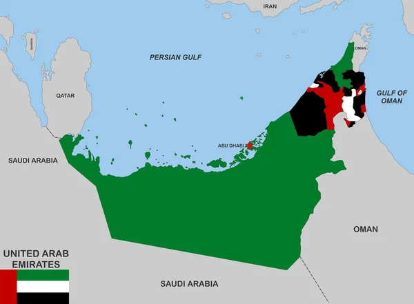 Emiratos Árabes Unidos mapa —  Fotos de Stock