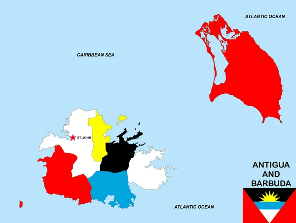 Mapa antigua a barbuda — Stock fotografie