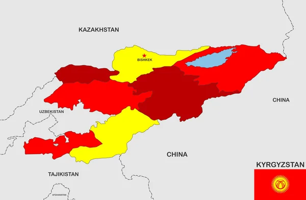 Kırgızistan Haritası — Stok fotoğraf