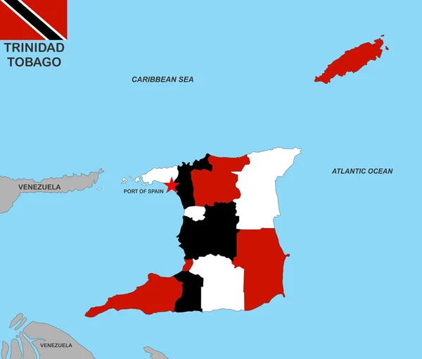 Trinidad tobago mapa — Stock fotografie