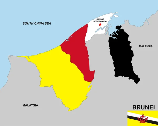 Brunei Mapa —  Fotos de Stock