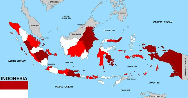 印度尼西亚地图 — 图库照片