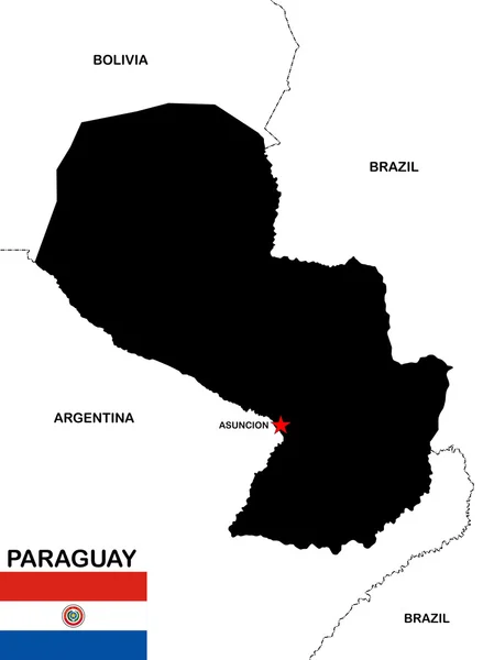 Paraguay Mapa —  Fotos de Stock